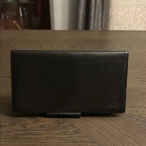 Dunhill Black Calf Skin Leather Long Wallet UNISEX EUC